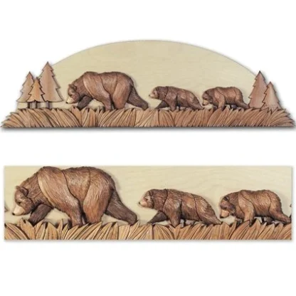 Bjørn med unger - Grizzly walk door top