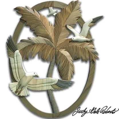 Måger ved palme - Sea Gull Palm